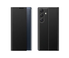 Hurtel New Sleep Case Flip Cover su stoveliu Samsung Galaxy A36 – dėklas telefonui juodos spalvos