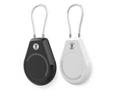 Hurtel Apple AirTag dėklas Atsparus vandeniui with Steel Cable – juodos spalvos + baltos spalvos (2 vnt)