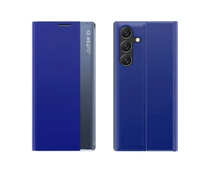 Hurtel New Sleep dėklas dėklas su Flip and Stand skirtas Samsung Galaxy S25 Edge – mėlynos spalvos