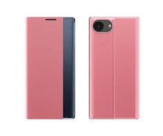 Hurtel New Sleep dėklas Apple iPhone 16e Flip dėklas su Stand – rožinės spalvos