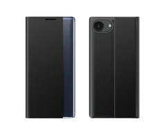 Hurtel New Sleep dėklas Apple iPhone 16e Flip dėklas su Stand – juodos spalvos