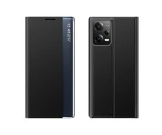 Hurtel New Sleep Xiaomi Redmi Note 12 5G / Poco X5 5G atverčiamas su stoveliu dėklas telefonui juodos spalvos