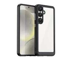 Hurtel Outer Space dėklas skirtas Samsung Galaxy S25 Edge dėklas su Flexible Frame – juodos spalvos