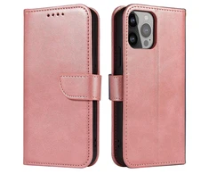 Hurtel Wallet su stoveliu Apple iPhone 15 Magnet - dėklas telefonui rožinės spalvos