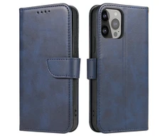 Hurtel Wallet Stand Apple iPhone 15 Pro Magnet – dėklas teleofnui mėlynos spalvos