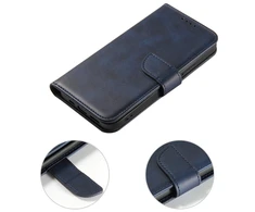 Hurtel Wallet Stand Apple iPhone 15 Pro Magnet – dėklas teleofnui mėlynos spalvos