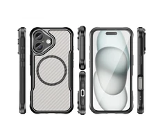 Hurtel Leading Series MagSafe silikoninis Apple iPhone 16 – dėklas telefonui juodos spalvos