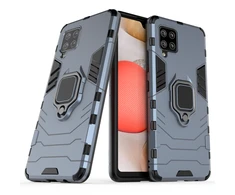 Hurtel Ring Armor dėklas Kickstand Tough Rugged Cover Samsung Galaxy A42 5G mėlynos spalvos