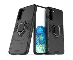 Hurtel Ring Armor hibridinis dėklas + magnetinis laikiklis skirtas Samsung Galaxy S22 + (S22 Plus), juodas
