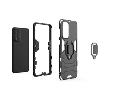 Hurtel Ring Armor hibridinis dėklas + magnetinis laikiklis skirtas Samsung Galaxy A73, juodas