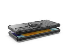 Hurtel Ring Armor hibridinis dėklas + magnetinis laikiklis skirtas Samsung Galaxy A73, juodas