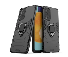Hurtel Ring Armor hibridinis dėklas + magnetinis laikiklis skirtas Samsung Galaxy A73, juodas