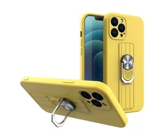 Hurtel Ring silikoninis dėklas skirtas iPhone 11 Pro Max, geltonas