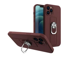 Hurtel Ring silikoninis dėklas skirtas iPhone 12 Pro, rudas
