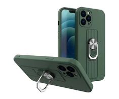 Hurtel Ring silikoninis dėklas skirtas Samsung Galaxy A72 4G, tamsiai žalias