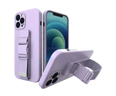 Hurtel Rope dėklas su dirželiu skirtas iPhone 12 Pro, violetinis