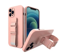 Hurtel Rope dėklas su dirželiu skirtas Xiaomi Redmi Note 10 5G / Poco M3 Pro, rožinis