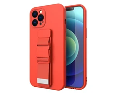 Hurtel Rope dėklas su dirželiu skirtas Xiaomi Redmi 10, raudonas
