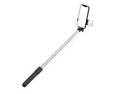 Hurtel Asmenukių lazda WH1YXS telescopic tripod 1m with round lamp and phone holder - juodos spalvos