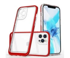Hurtel Clear dėklas skirtas iPhone 12 Pro, raudonas