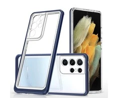 Hurtel Clear dėklas skirtas Samsung Galaxy S22 Ultra, mėlynas