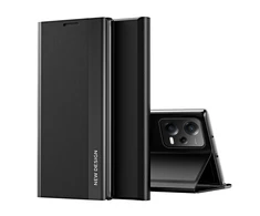 Hurtel Sleep Pro Xiaomi Redmi Note 12 5G / Poco X5 5G atverčiamas su stoveliu dėklas telefonui juodos spalvos