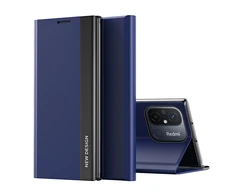 Hurtel Sleep Pro Xiaomi Redmi Note 12 Pro+ atverčiamas su stoveliu dėklas telefonui mėlynos spalvos