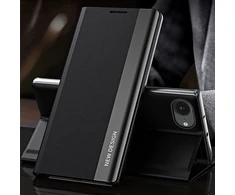 Hurtel Sleep dėklas Pro skirtas Apple iPhone 16e su Flip and Stand – juodos spalvos