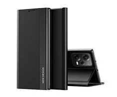 Hurtel Sleep Pro Xiaomi Redmi Note 12 5G / Poco X5 5G atverčiamas su stoveliu dėklas telefonui juodos spalvos