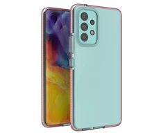 Hurtel Spring dėklas su spalvotu rėmeliu skirtas Samsung Galaxy A73, šviesiai rožinis