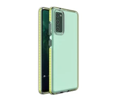 Hurtel Spring dėklas su spalvotu rėmeliu skirtas Samsung Galaxy A72 4G, geltonas