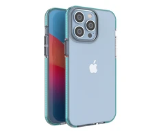Hurtel Spring dėklas su spalvotu rėmeliu skirtas iPhone 14 Pro Max, šviesiai mėlynas