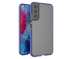 Hurtel Spring dėklas su spalvotu rėmeliu skirtas Samsung Galaxy S22 + (S22 Plus), tamsiai mėlynas