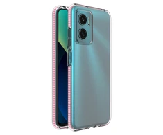 Hurtel Spring dėklas su spalvotu rėmeliu skirtas Xiaomi Redmi 10, šviesiai rožinis