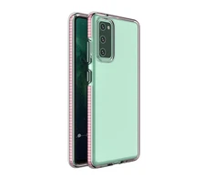 Hurtel Spring dėklas su spalvotu rėmeliu skirtas Samsung Galaxy A72 4G, šviesiai rožinis
