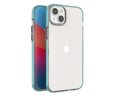 Hurtel Spring dėklas su spalvotu rėmeliu skirtas iPhone 14 Plus, šviesiai mėlynas