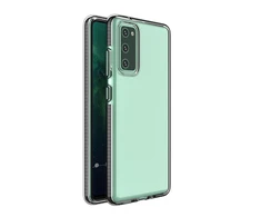Hurtel Spring dėklas su spalvotu rėmeliu skirtas Samsung Galaxy A02s EU, juodas
