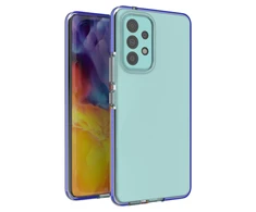 Hurtel Spring dėklas su spalvotu rėmeliu skirtas Samsung Galaxy A73, tamsiai mėlynas