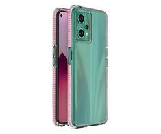 Hurtel Spring dėklas su spalvotu rėmeliu skirtas Realme 9 Pro, šviesiai rožinis