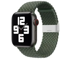 Išmaniojo laikrodžio Apple 2/3/4/5/6/7/SE pintas dirželis, Tamsiai žalios spalvos, 40/41/38mm