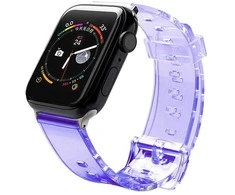 Dėklas Hurtel Silikoninė apyrankė Bracelet Bracelet Strap Light for Apple Watch 38/40mm – violetinės spalvos