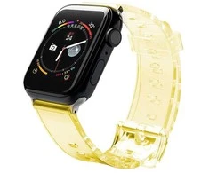 Hurtel Silikoninė apyrankė Bracelet Bracelet Strap Light for Apple Watch 42/44mm – geltonos spalvos