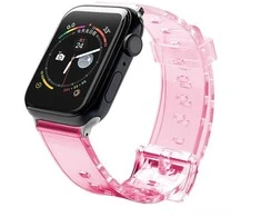Hurtel Silikoninė apyrankė Bracelet Bracelet Strap Light for Apple Watch 42 / 44 mm – raudonos spalvos