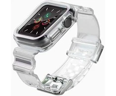 Hurtel Silikoninė apyrankė Bracelet Case Strap Light Set for Apple Watch 44mm – juodos spalvos