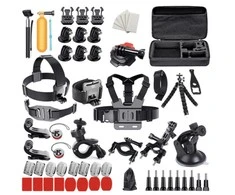 Hurtel Set of universal accessories 63 in 1 for GoPro, DJI, Insta360, SJCam, Eken sports cameras (GoPro 63 in 1 set)