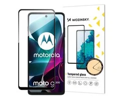 Hurtel Wozinsky Full Glue Apsauginis stiklas Motorola Moto G200 5G 9H Full Screen Apsauginis stiklas with Juodas Frame