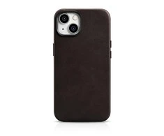 iCarer Oil Wax Premium Leather Apple iPhone 14 Plus Magnetic Leather with MagSafe dėklas telefonui rudos spalvos (WMI14220703-BN)