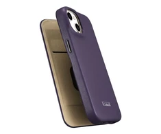 iCarer CE Premium Leather Apple iPhone 14 Plus Magnetic atverčiamas Leather MagSafe Dark dėklas telefonui violetinės spalvos (WMI14220715-DP)