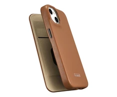 iCarer CE Premium Leather Apple iPhone 14 Plus Magnetic atverčiamas Leather MagSafe dėklas telefonui rudos spalvos (WMI14220715-BN)