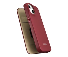 iCarer CE Premium Leather Apple iPhone 14 Plus Magnetic atverčiamas Leather MagSafe dėklas telefonui raudonos spalvos (WMI14220715-RD)
